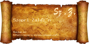 Szopri Zalán névjegykártya