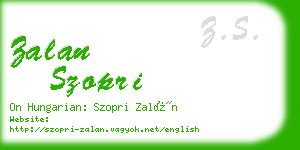 zalan szopri business card